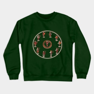 Eleven Pipers Piping, 12 Days of Christmas, Piping a Festive Melody Crewneck Sweatshirt
